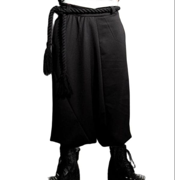 men's pants men punk hip hop harem with rope belt drop crotch baggy trousers gothic style nightclub singer stage joggers streetwear, Black
men's pants men punk hip hop harem with rope belt drop crotch baggy trousers gothic style nightclub singer stage joggers streetwear, Black