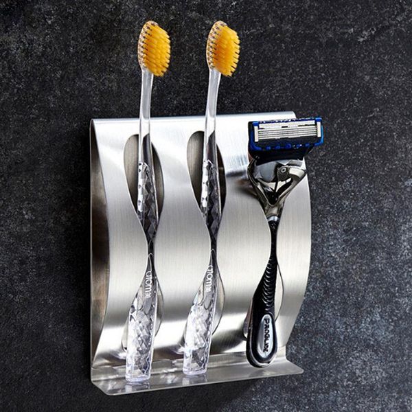 toothbrush holders 1pcs stainless steel wall mount holder 3/2 hook self-adhesive tooth brush organizer box bathroom accessories
toothbrush holders 1pcs stainless steel wall mount holder 3/2 hook self-adhesive tooth brush organizer box bathroom accessories