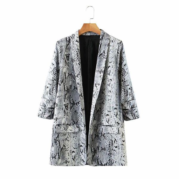 women's suits & blazers vintage half sleeve snake print blazer women spring summer 2021 loose turndown collar casual long suit jacket f, White;black
women's suits & blazers vintage half sleeve snake print blazer women spring summer 2021 loose turndown collar casual long suit jacket f, White;black