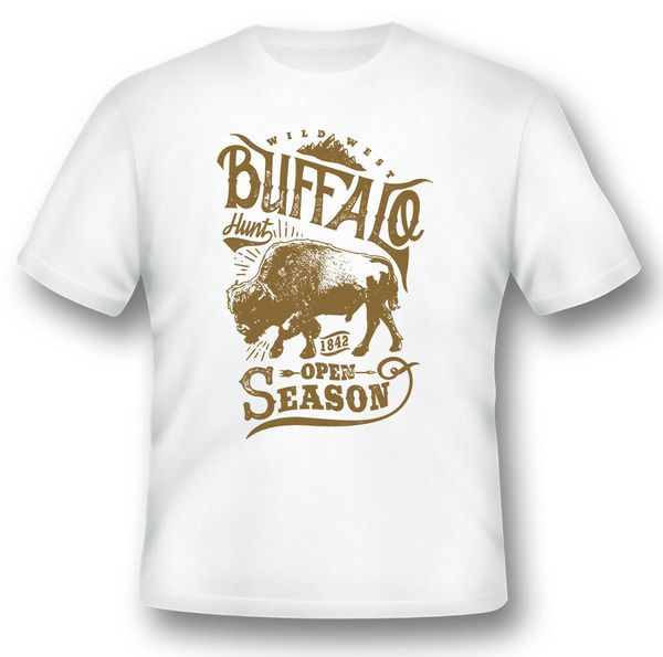 buffalo hunt open season 1842 black or white tee, White;black
buffalo hunt open season 1842 black or white tee, White;black