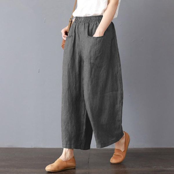 women's pants & capris fashion striped wide leg women casual loose elastic waist trousers cotton linen ladies plus size, Black;white
women's pants & capris fashion striped wide leg women casual loose elastic waist trousers cotton linen ladies plus size, Black;white