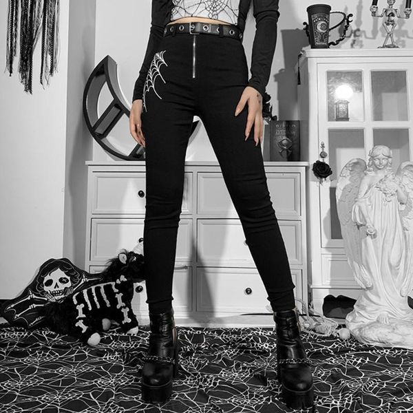 women's pants & capris fashion gothic womens casual solid color design printing high waist zipper 2021 autumn winter women, Black;white
women's pants & capris fashion gothic womens casual solid color design printing high waist zipper 2021 autumn winter women, Black;white