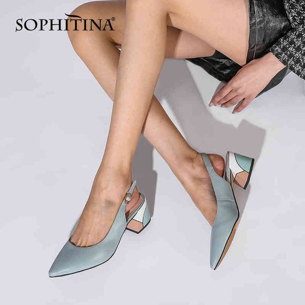 sophitina summer lady pumps casual thick heel color matching pointed shoes premium leather handmade women shoes k17 210513, Black
sophitina summer lady pumps casual thick heel color matching pointed shoes premium leather handmade women shoes k17 210513, Black
