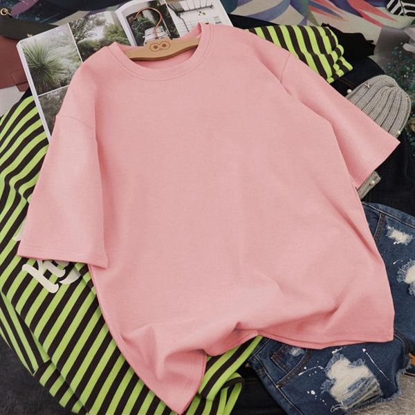 women's t-shirt cotton tees woman 2021 summer brief short sleeve solid color tshirts female quality big oversize loose pink korean clo, White
women's t-shirt cotton tees woman 2021 summer brief short sleeve solid color tshirts female quality big oversize loose pink korean clo, White