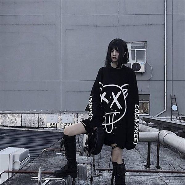 cool women fashion korean oversized long sleeve t shirt hip hop punk streetwear girls tees autumn black loose females women's t-shirt, White
cool women fashion korean oversized long sleeve t shirt hip hop punk streetwear girls tees autumn black loose females women's t-shirt, White