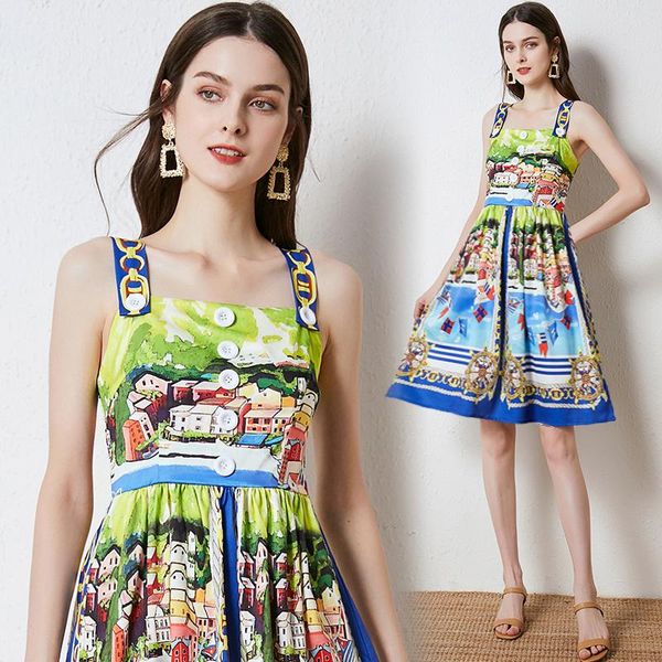 casual dresses runway cartoon print beach dress 2021 summer women buttons spaghetti strap backless bohemia holiday high waist midi, Black;gray
casual dresses runway cartoon print beach dress 2021 summer women buttons spaghetti strap backless bohemia holiday high waist midi, Black;gray