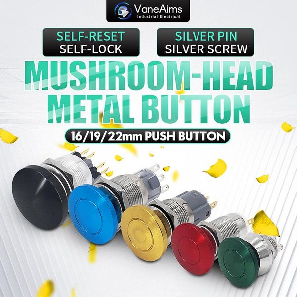 metal mushroom head button 16/19 / 22mm red big switch instant start sself-recover waterproof momentary smart home control
metal mushroom head button 16/19 / 22mm red big switch instant start sself-recover waterproof momentary smart home control
