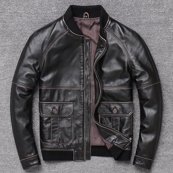 men's leather & faux zvaqs 2021 genuine jacket men blouson homme russian military sheepskin coats mens cow pph1016, Black
men's leather & faux zvaqs 2021 genuine jacket men blouson homme russian military sheepskin coats mens cow pph1016, Black