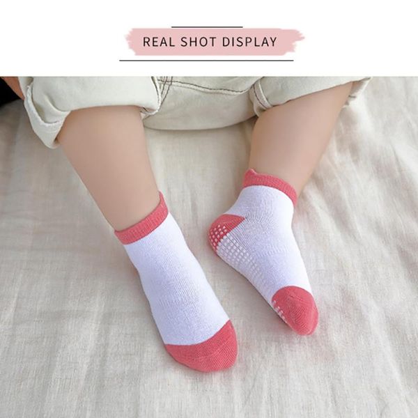 socks autumn spring 6 pairs/lot 0 to 5yrs cotton children's anti-slip boat low cut floor with rubber grips four season, Pink;yellow
socks autumn spring 6 pairs/lot 0 to 5yrs cotton children's anti-slip boat low cut floor with rubber grips four season, Pink;yellow