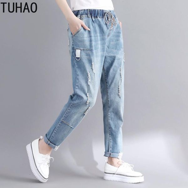 plus size jeans tuhao fall elastic waist loose hole ripped woman denim pants long trousers t05214 women's, Blue
plus size jeans tuhao fall elastic waist loose hole ripped woman denim pants long trousers t05214 women's, Blue
