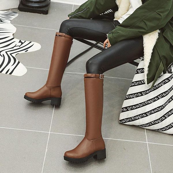 boots autumn winter platform ladies knight fashion zipper comfortable mid-heel women's shoes belt buckle knee high, Black
boots autumn winter platform ladies knight fashion zipper comfortable mid-heel women's shoes belt buckle knee high, Black