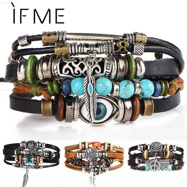 if me boho tibet stone feather multilayer leather bracelet eye fish charms beads bracelets for men vintage punk wrap wristband, Red;brown
if me boho tibet stone feather multilayer leather bracelet eye fish charms beads bracelets for men vintage punk wrap wristband, Red;brown