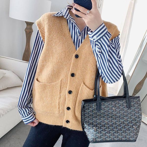 women's knits & tees 2021 waistcoat soft waxy knitted cardigan spring lazy style sweater jacket, White
women's knits & tees 2021 waistcoat soft waxy knitted cardigan spring lazy style sweater jacket, White
