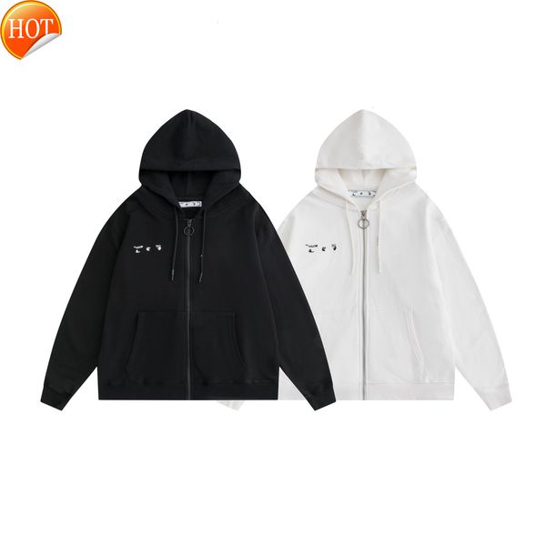 and winter new 2021 autumn off classic small label silicone three-dimensional zipper hoodie jacket batch, Black
and winter new 2021 autumn off classic small label silicone three-dimensional zipper hoodie jacket batch, Black