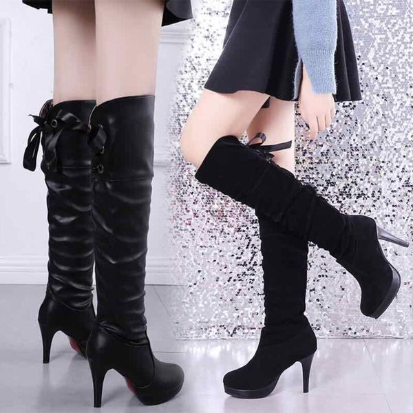 boots 2021 autumn and winter leather thin heel waterproof platform high heels women's, Black
boots 2021 autumn and winter leather thin heel waterproof platform high heels women's, Black