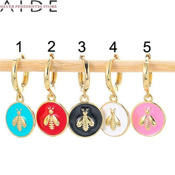 hoop & huggie aide 1pcs 20 color round small pendant earrings for women hoops pink red blue drip oil enamel jewelry cute bee, Golden;silver
hoop & huggie aide 1pcs 20 color round small pendant earrings for women hoops pink red blue drip oil enamel jewelry cute bee, Golden;silver