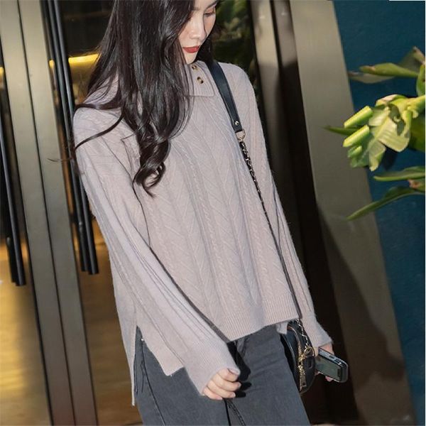color women sweater twist turn down collar long sleeve loose pullovers knitted clothes autumn winter warm m139 women's sweaters, White;black
color women sweater twist turn down collar long sleeve loose pullovers knitted clothes autumn winter warm m139 women's sweaters, White;black