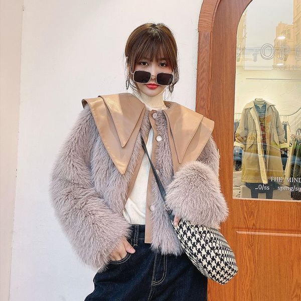 women's fur & faux women 2021 winter fashion short slim jackets female imitation plush coats ladies long sleeve warm outwear p640, Black
women's fur & faux women 2021 winter fashion short slim jackets female imitation plush coats ladies long sleeve warm outwear p640, Black