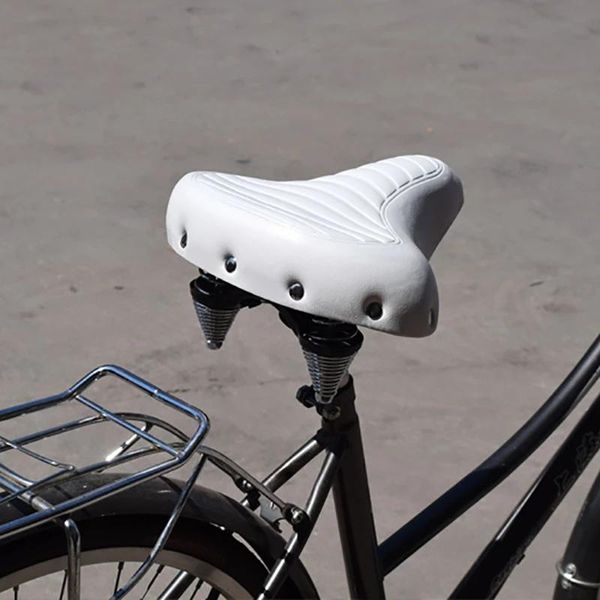bike saddles soft wide thicken bicycle saddle comfortable seat vintage white black leather pad with spring cycling parts
bike saddles soft wide thicken bicycle saddle comfortable seat vintage white black leather pad with spring cycling parts