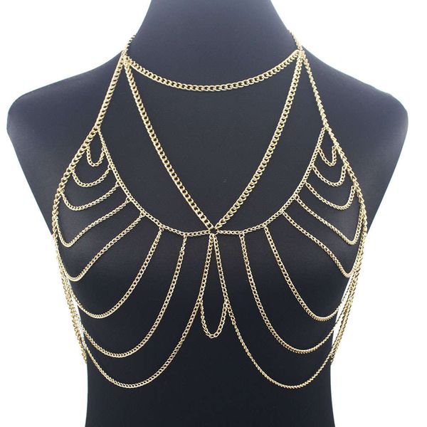 body chain fashion hollow out chest summer women's beach bikini body chain necklace, Silver
body chain fashion hollow out chest summer women's beach bikini body chain necklace, Silver