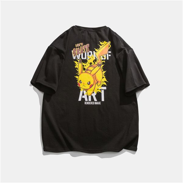 no vulgarity 2021 summer new short sleeve men's cartoon print drop shoulder over size half sleeve loose base shirt, White;black
no vulgarity 2021 summer new short sleeve men's cartoon print drop shoulder over size half sleeve loose base shirt, White;black