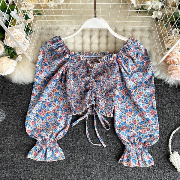 women bohemian floral blouse autumn french sweet long sleeve elastic ruched korean ins streetwear print blouses 210419, White
women bohemian floral blouse autumn french sweet long sleeve elastic ruched korean ins streetwear print blouses 210419, White