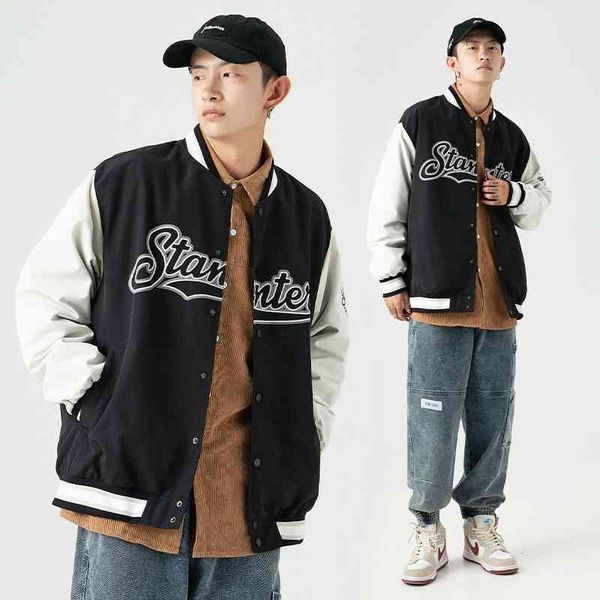 hanlu men's main push baseball jacket 2021 autumn winter new american fashion brand versatile jacket, Black
hanlu men's main push baseball jacket 2021 autumn winter new american fashion brand versatile jacket, Black