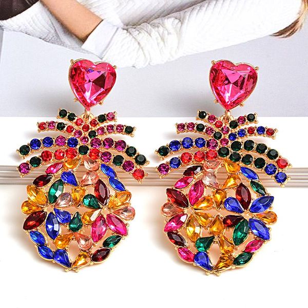 dangle & chandelier boho luxury multicolored fruit crystal big drop earrings for women pineapple shaped fashion accessories, Silver
dangle & chandelier boho luxury multicolored fruit crystal big drop earrings for women pineapple shaped fashion accessories, Silver