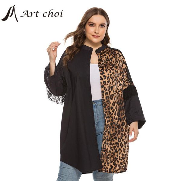 spring autumn leopard splice shirts women blouses lace tassel long sleeve casual blusas loose female plus size oversized women's &, White
spring autumn leopard splice shirts women blouses lace tassel long sleeve casual blusas loose female plus size oversized women's &, White