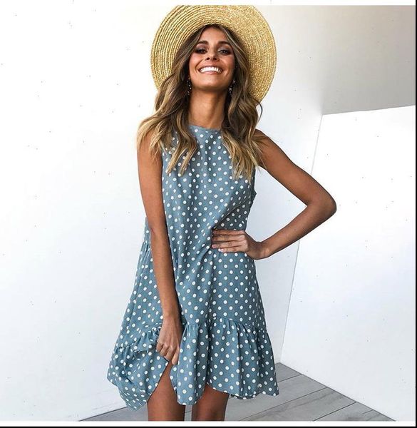 womens dress sleeveless midi polka dot bohemia beach summer sundress party plus size female clothes vestidos, Black;gray
womens dress sleeveless midi polka dot bohemia beach summer sundress party plus size female clothes vestidos, Black;gray