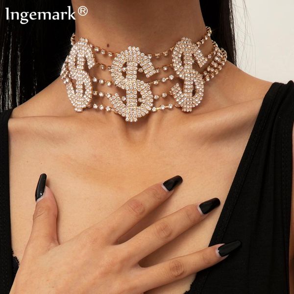 pendant necklaces luxury iced out rhinestone chain dollar necklace statement choker women fashion crystal usd shape party jewelry, Silver
pendant necklaces luxury iced out rhinestone chain dollar necklace statement choker women fashion crystal usd shape party jewelry, Silver