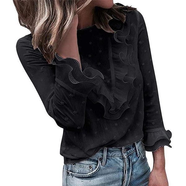 fashion womens autumn long sleeve o-neck ruffles pure casual shirt ladies loose blouse bottom women's blouses & shirts, White
fashion womens autumn long sleeve o-neck ruffles pure casual shirt ladies loose blouse bottom women's blouses & shirts, White