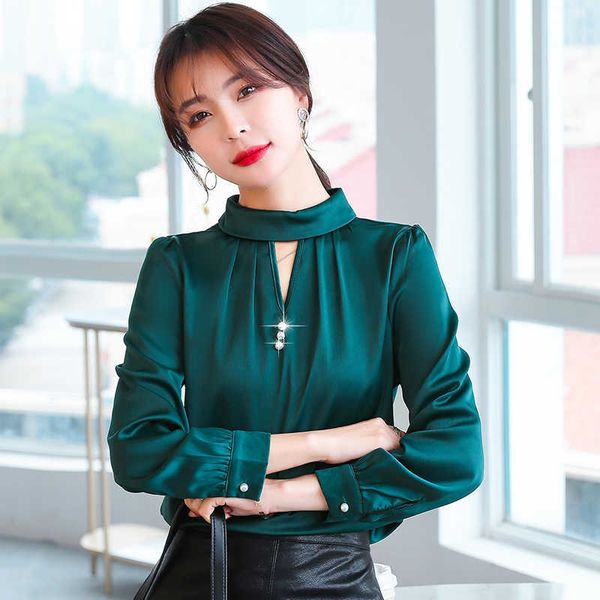 korean silk women shirts satin blouse woman beading shirt long sleeve white lady hollow out blouses xxl 210604
korean silk women shirts satin blouse woman beading shirt long sleeve white lady hollow out blouses xxl 210604