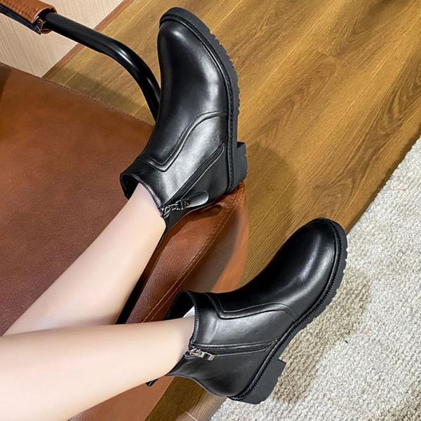 boots women's boot motorcycle 2021 autumn and winter fashion round head battle, Black
boots women's boot motorcycle 2021 autumn and winter fashion round head battle, Black