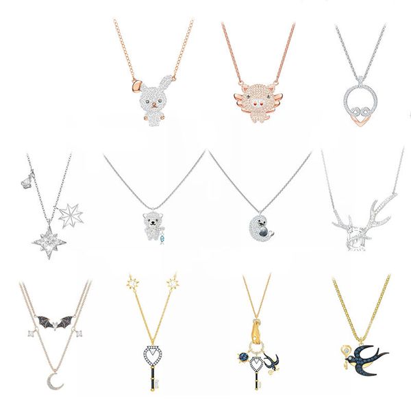 swa original crystal rabbit piglet antlers key swallow suitable for women to party 925 sterling silver necklace
swa original crystal rabbit piglet antlers key swallow suitable for women to party 925 sterling silver necklace
