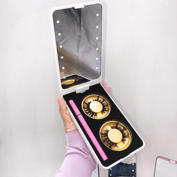 false eyelashes compact eyelash case box lash sample container with mirror and led light
false eyelashes compact eyelash case box lash sample container with mirror and led light