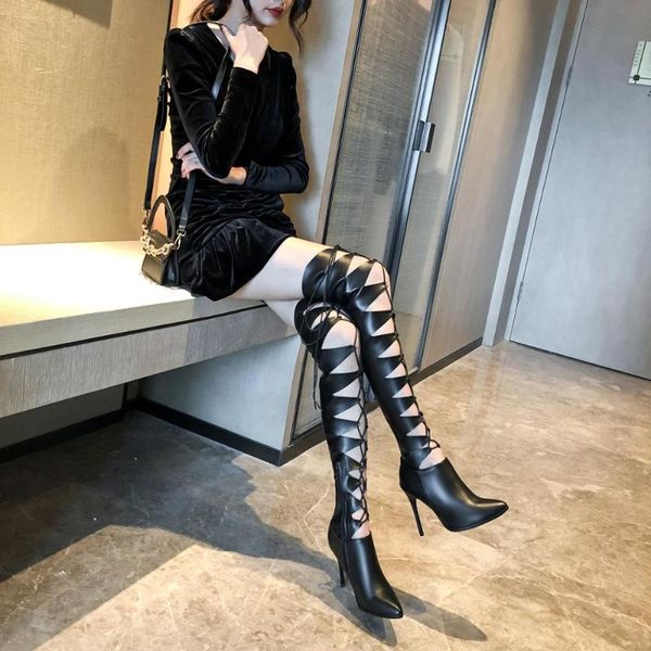 boots women knee high hollow out summer bootsribbon lace up thigh boot strappy gladiator heels, Black
boots women knee high hollow out summer bootsribbon lace up thigh boot strappy gladiator heels, Black
