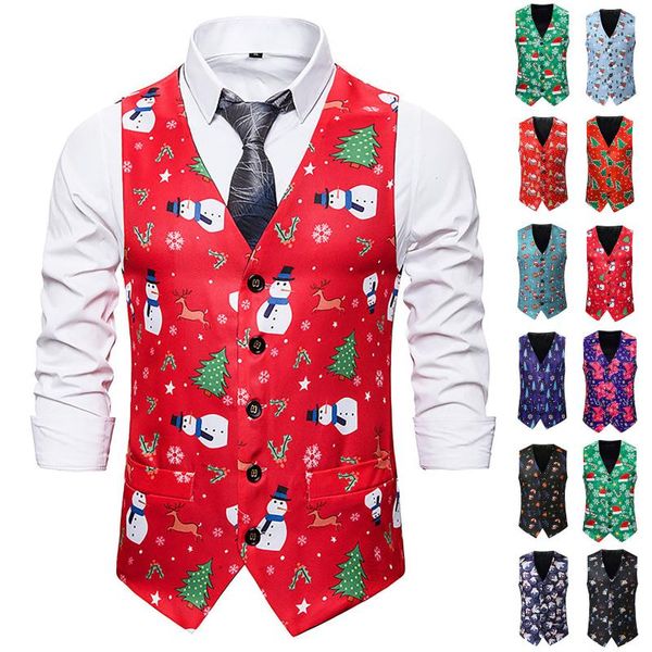 men's vests men waistcoat festival christmas suit coat vest snowman xmas fancy vintage button up party sleeveless jacket man, Black;white
men's vests men waistcoat festival christmas suit coat vest snowman xmas fancy vintage button up party sleeveless jacket man, Black;white