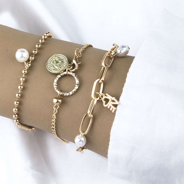 hand catenary guangjiafeng letter 3-piece pearl alloy bracelet beach coin ring bracelet, Black
hand catenary guangjiafeng letter 3-piece pearl alloy bracelet beach coin ring bracelet, Black