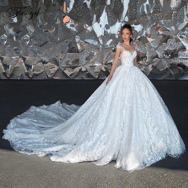 other wedding dresses traugel backless lace vintage chic applique short sleeve cathedral train a line bridal gown plus size, White
other wedding dresses traugel backless lace vintage chic applique short sleeve cathedral train a line bridal gown plus size, White