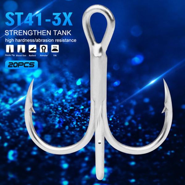 20pc/box super sharp origin hook treble fishing hooks 8/10/12/14/# high carbon steel 82mn tackle st41-3x-cp
20pc/box super sharp origin hook treble fishing hooks 8/10/12/14/# high carbon steel 82mn tackle st41-3x-cp