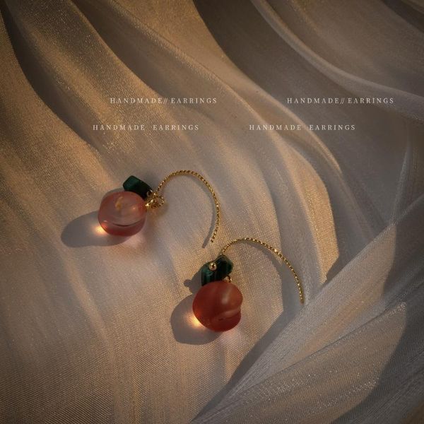 dangle & chandelier french glass glazed peach earrings female summer girl heart temperament 2021 treasure vacation ear decor, Silver
dangle & chandelier french glass glazed peach earrings female summer girl heart temperament 2021 treasure vacation ear decor, Silver