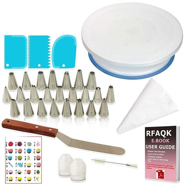 baking & pastry tools 42pcs cake turntable decorating mouth set kit case reusable silicone bags couplers kitchen
baking & pastry tools 42pcs cake turntable decorating mouth set kit case reusable silicone bags couplers kitchen