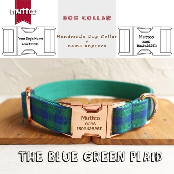 dog collars & leashes muttco customized collar engraved puppy id tag the blue green plaid anti-lost adjustable pet supplies 5 sizes udc073m
dog collars & leashes muttco customized collar engraved puppy id tag the blue green plaid anti-lost adjustable pet supplies 5 sizes udc073m
