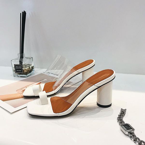 slippers summer women shoes toe thick heel square transparent pvc candy color fashion outside wild dress, Black
slippers summer women shoes toe thick heel square transparent pvc candy color fashion outside wild dress, Black