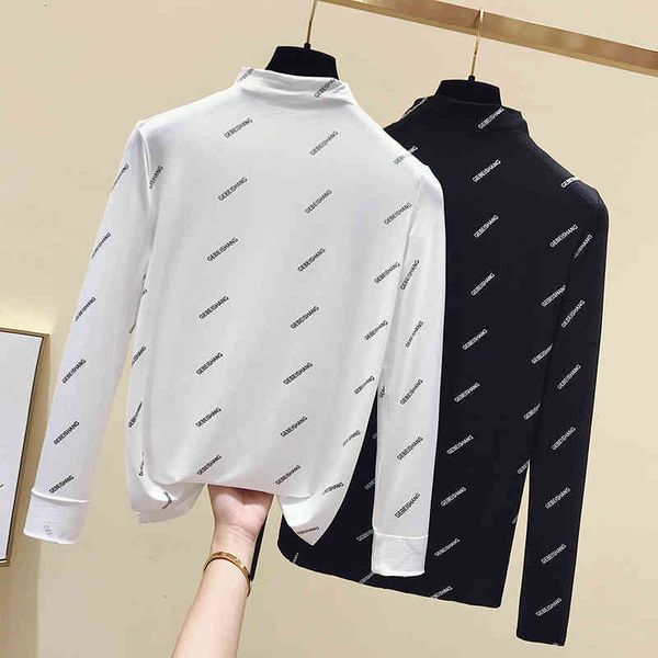 women's sweaters gkfnmt tshirt of women letter printing long sleeve basic high collar t-shirts winter shirt femme white clothes zhxs, White;black
women's sweaters gkfnmt tshirt of women letter printing long sleeve basic high collar t-shirts winter shirt femme white clothes zhxs, White;black