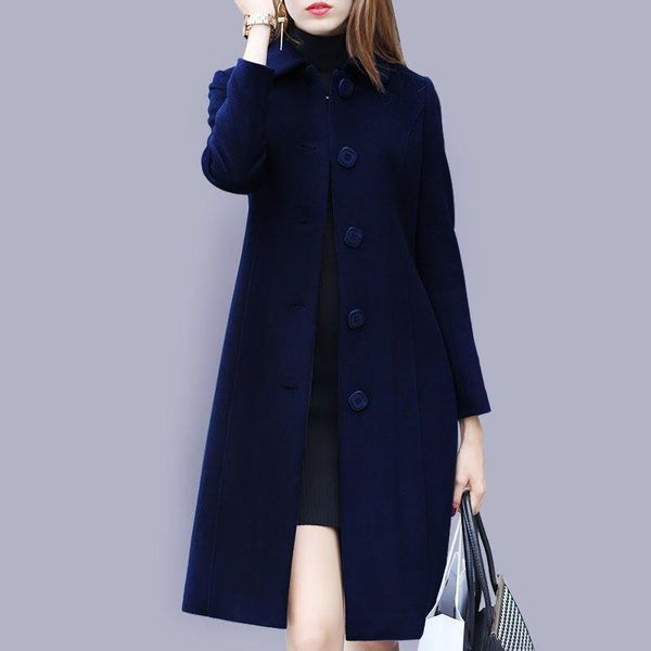 women's wool & blends women casual single breasted solid coat female fashion thick warm overcoat korean chic loose jacket w808, Black
women's wool & blends women casual single breasted solid coat female fashion thick warm overcoat korean chic loose jacket w808, Black