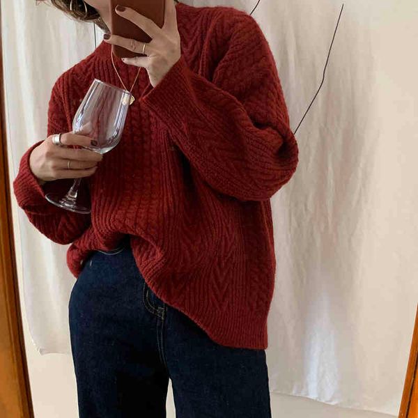 elegance pullovers loose knitted women warm thicken solid long sleeves casual autumn winter sweaters 210416, White;black
elegance pullovers loose knitted women warm thicken solid long sleeves casual autumn winter sweaters 210416, White;black