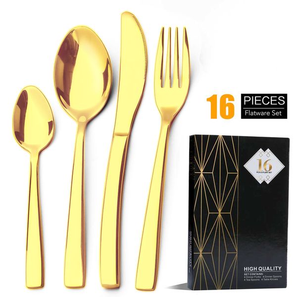 16 pcs gold cutlery set flatware set mirror polishing cutlery sets stainless steel polish dinnerware spoons/knives/fork gift box
16 pcs gold cutlery set flatware set mirror polishing cutlery sets stainless steel polish dinnerware spoons/knives/fork gift box