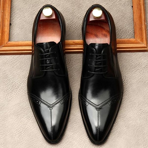 dress shoes pointed toe derby man banquet genuine leather formal oxfords handsome wedding party men's flats mde154, Black
dress shoes pointed toe derby man banquet genuine leather formal oxfords handsome wedding party men's flats mde154, Black